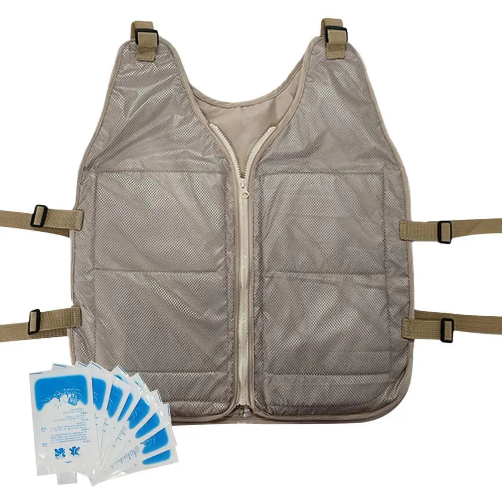 Ice Cool Vest Cooling Cold Jacket for Summer Adjustable Summer Cooling Vest Cooling Coat for Working Running Gardening Cooking C