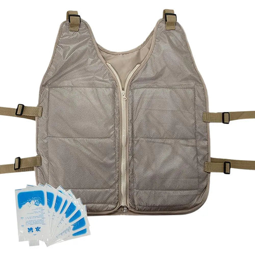 Ice Cool Vest Cooling Cold Jacket for Summer Adjustable Summer Cooling Vest Cooling Coat for Working Running Gardening Cooking C