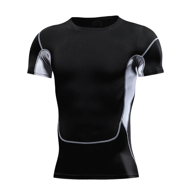 Men'S Running Compression Tshirts Quick Dry Soccer Jersey Fitness Tight Sportswear Gym Sport Short Sleeve Shirt Breathable