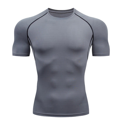 Men'S Running Compression Tshirts Quick Dry Soccer Jersey Fitness Tight Sportswear Gym Sport Short Sleeve Shirt Breathable